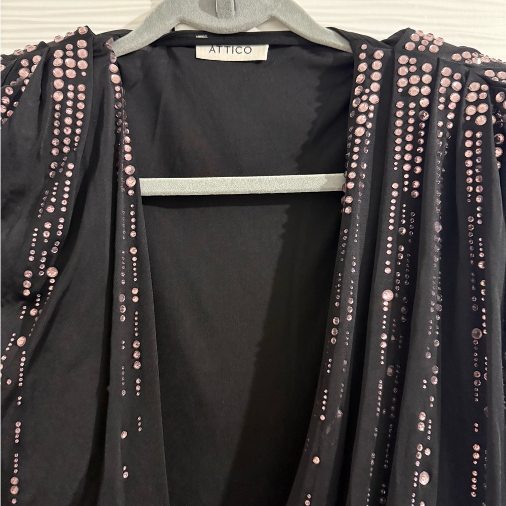The Attico Black and Pink Mini Dress
